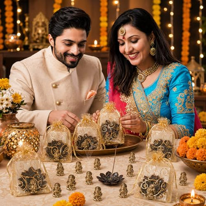 AceOrbit 30 Pack Diwali Party Favors Set, Lotus Incense Ganesha, Novelty - style: Novelty