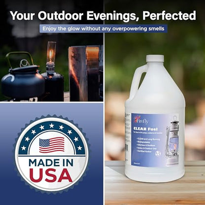 Firefly Fuel Clean - Clean Burning Lamp Oil - Smokeless, 1 Gallon - color: Pure, size: 1 Gallon