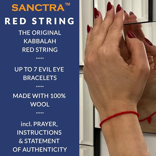 The Original Kabbalah Red String, Handmade and Blessed in The Holy Land, 100% Wool Strand, 60" Long for up to 7 Evil Eye Bracelets -incl. Prayer, Instructions & SOA