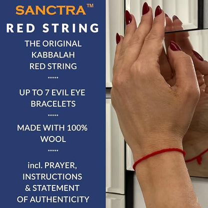 The Original Kabbalah Red String, Handmade and Blessed in The Holy Land, 100% Wool Strand, 60" Long for up to 7 Evil Eye Bracelets -incl. Prayer, Instructions & SOA