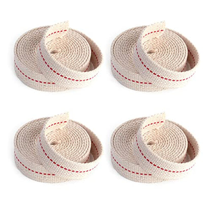 26 Foot /4 Rolls Oil Lamp Wick, 7/8 Inch Oil Lantern Wick, Flat Cotton Wick, Oil Lamp Wicks Burner with Stitch, 6.5 Feet per Roll - size: 7/8 Inch