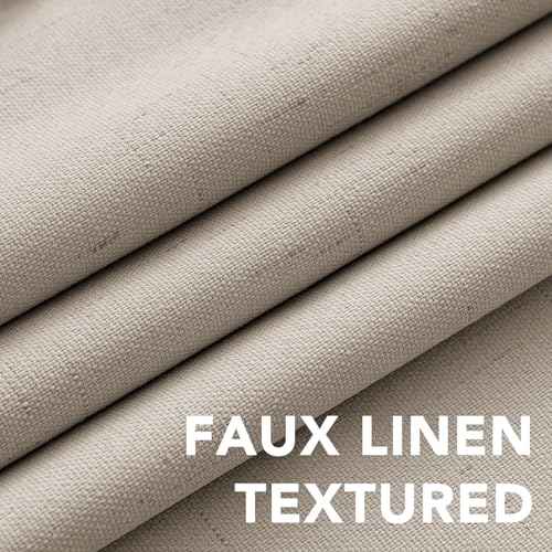 H.VERSAILTEX 100% Blackout Linen Curtains 90" L 2 Panels Cobblestone - color: Cobblestone, size: 52"W x 90"L (Pack of 2)