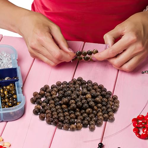 200pcs 10mm Natural Sandalwood Round Mala Beads for Jewelry Making - color: African Sandalwood (200 pcs), size: 10mm Diameter
