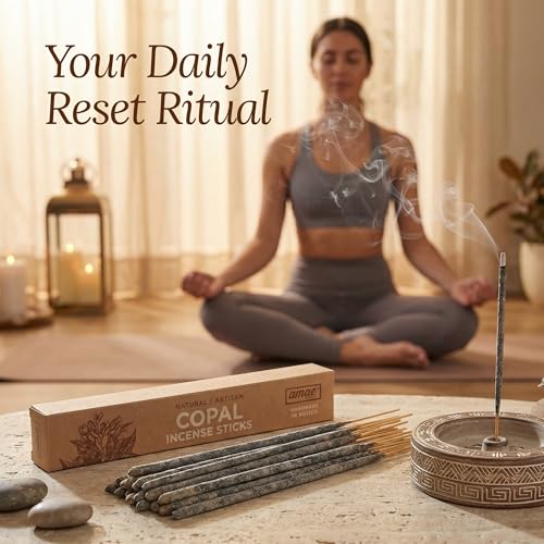 Copal Incense Sticks, 40 Pcs, Handmade White Copal Resin from Mexico