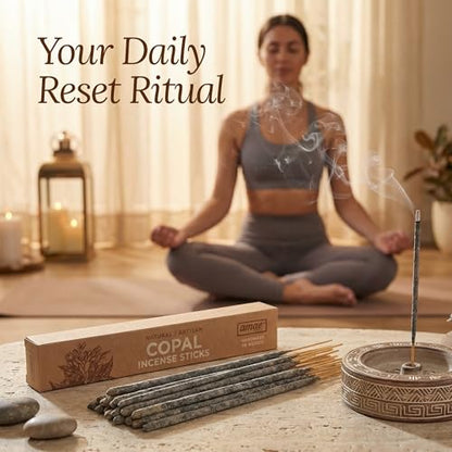 Copal Incense Sticks, 40 Pcs, Handmade White Copal Resin from Mexico