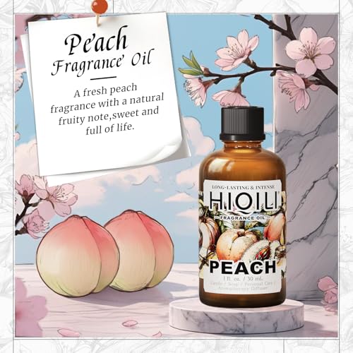 HIQILI Peach Fragrance Oil for Home Diffuser, Body Spray - 1 Fl Oz - size: 1 Fl Oz (Pack of 1)