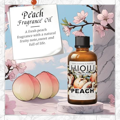 HIQILI Peach Fragrance Oil for Home Diffuser, Body Spray - 1 Fl Oz - size: 1 Fl Oz (Pack of 1)