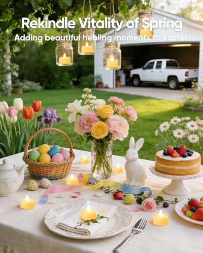 Amagic 12/24/50/100/150Pack Fake Tea Lights Candles Battery Operated, 12Pcs - color: Ivory, size: 12 Pack