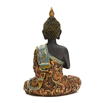 BRASSTAR Resin Thai Buddha Statue Feng Shui Buddha Sculpture Home Art Decor Luck Wealth Gift Collection TQGJPT420 - size: Medium