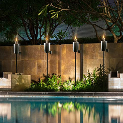 Matney Stainless Steel Outdoor Torches, 5 Ft (4 Pack, Cylinder) - size: 4 Pack, style: Cylinder