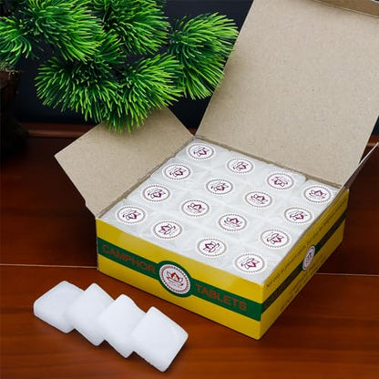 1LB Pure Camphor Tablets Cubes - 100% Natural Camphor Blocks for Indian Religious Purposes Pooja Aromatherapy, Odor Eliminator, Alcanfor,Puja Item - 64 Tablets (454G) - size: 454 grams - 64 tablets