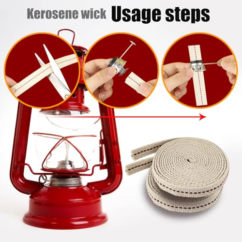 1 Roll Oil Lamp Wick - 6.5 Feet Roll, 1/2 Inch Flat Cotton Wick Replacement - Perfect for Oil Lamps, Lanterns, and Oil Burners (1/2 inch) - size: 1/2 inch