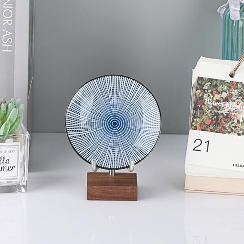 Hipiwe Crystal Rock Display Stand with Adjustable Metal Arms and Wood Base
