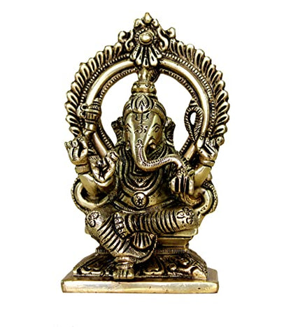 eSplanade Brass Ganesh Ganesha Ganpati Vinayak Showpiece | Murti Idol Statue Sculpture - 5.75" Inches