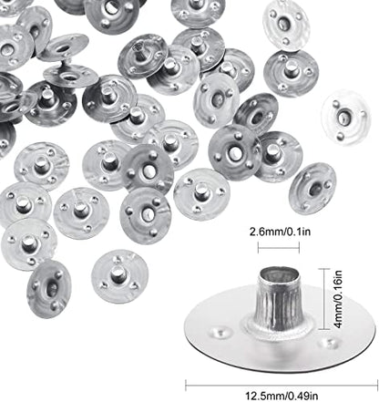 200pcs/12.5mm Candle Wick Base, Wick Tabs Metal, Sustainer Tabs for Candle Making DIY - size: 200PCS/12.5mm