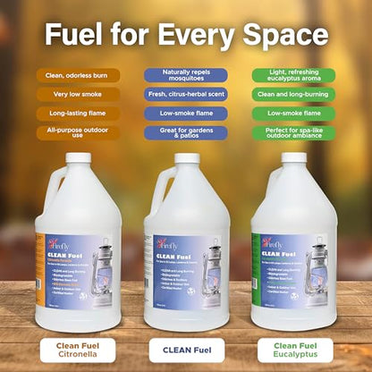 Firefly Fuel Clean - Eucalyptus Lamp Oil - Smokeless 1 Gallon - color: Eucalyptus Formula, size: 1 Gallon