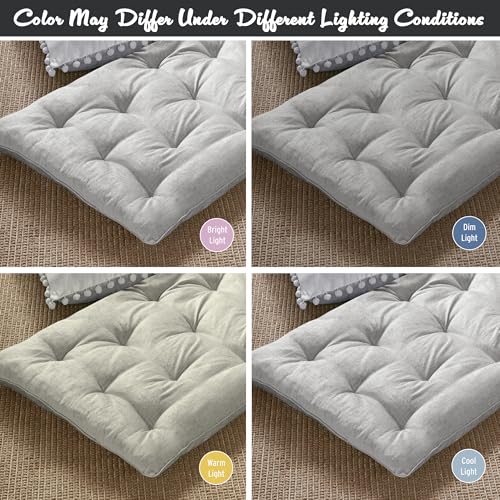 Intelligent Design Foldable Lightweight Lounge Floor Pillow 27" x 74" Grey - color: Gray