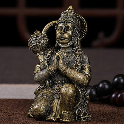 Hindu God Lord Flying-Hanuman Statue - Hanuman Mythological Figurine - color: Bronze