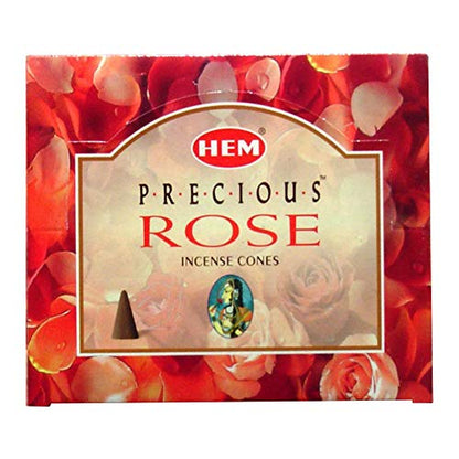 Precious Rose Incense Cones and Cone Incense Burner Bundle Insence Insense Hem Incense - color: Precious Rose