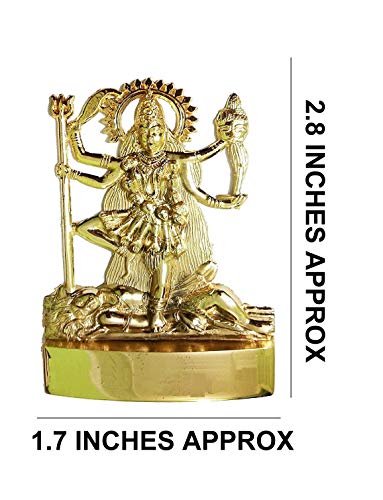 IS4A Ashtadhatu (Gold, Silver, Copper, Zinc, Lead, Tin, Iron & Mercury Mix Metal) God Idol (Statue, Murti) Diwali Puja Item, Mandir Decoration, for Astrological Benefits (Mahakali, Medium)
