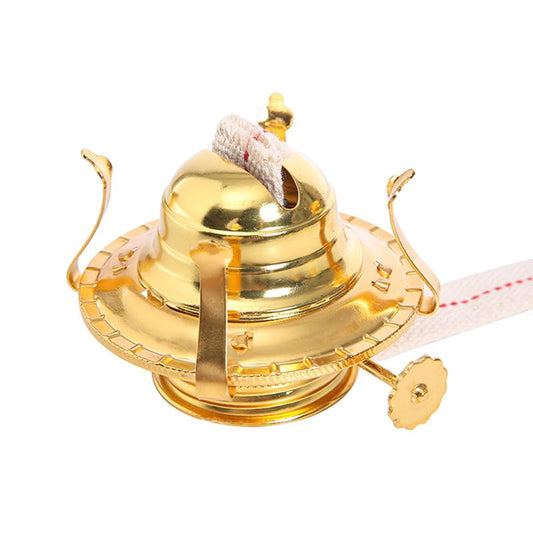 BRBASAP Antique Oil Lamp Replacement Parts and Kerosene Lamp #2 Size Brass Plated Burner with Reduction Collar and Cotton Lamp Wick Fits Vintage Oil Lamp Hold 3 Inch Base Chimney Authentic Restoration