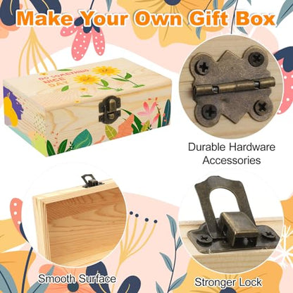 Hoemwarm 12 Pack Unfinished Wooden Storage Box DIY Treasure Box