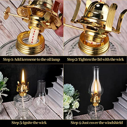 2 Pcs Oil Lamps for Indoor Use, Hurricane Kerosene Lamp, Clear - color: Clear