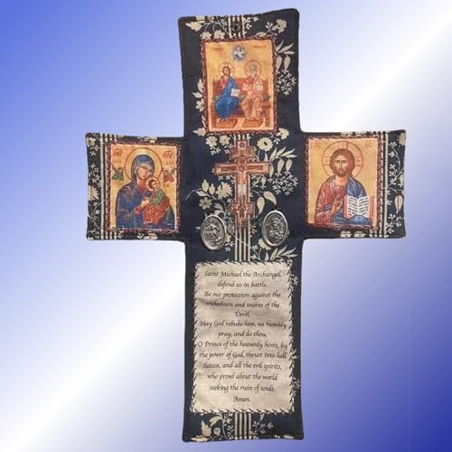 Handcrafted Pocket Shrine Catholic – Portable Travel Prayer Kit & Folding Personal Altar Gifts, Pocket Shrine with Silver Cross, Faith Edition Pocket Devotional, Pocket Prayer & Altar for Spiritual Faith Practices (C) - color: C