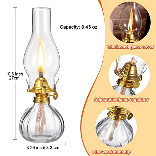 Hortsun 2 Pieces Vintage Glass Kerosene Lamp Tabletop Lantern,Retro Style - style: Retro Style