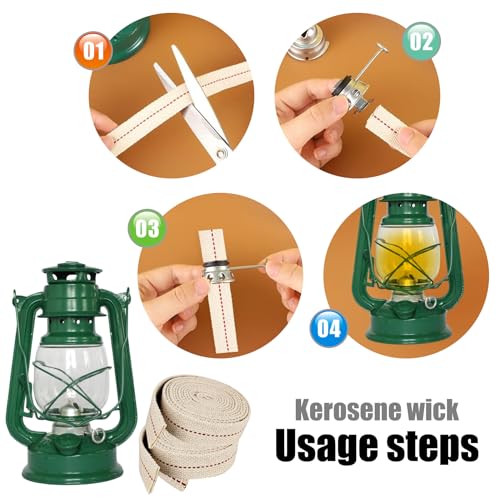 1 Roll / 6.5 Feet Oil Lamp Wick, 1 Inch Flat Cotton Wick Replacement for Oil Lamps, Lanterns, Oil Burners (1", 1) - size: 1"