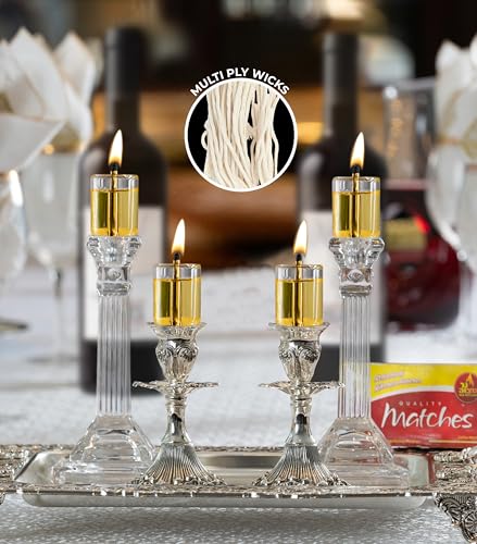 Ner Mitzvah Natural Smokeless Cotton Wicks – 50 Count (Approx.) 58 Ply Medium Thickness for Oil Cup Candle – Replacement Wicks - size: Medium