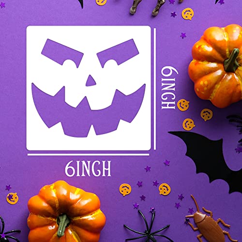 Pumpkin Face Stencils 6" Jack O Lantern Stencils Reusable Halloween Stencil - style: Halloween Face/6IN