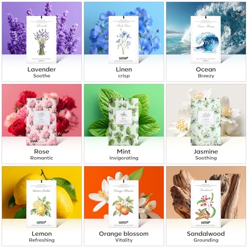 MYARO 20Pcs Peppermint Scented Sachets, Closet Deodorizer Car Air Freshener - color: Mint, size: 20 Packs