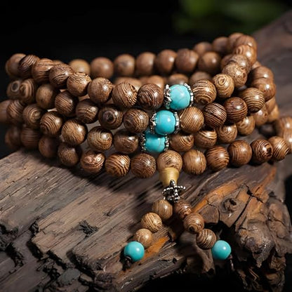 Zen Dear Unisex Natural Wenge Wood Mala Prayer Beads Necklace Bracelet Beads Meditation Buddhist Japa Rosary Mala Bead Yoga - style: 6mm 108 beads special