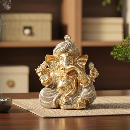 Turbaned Ganesha Resin Statue – Ideal for Entranceways, Weddings, and Other Occasions. Symbolizes Auspiciousness, Repels Negative Energy, and Balances Feng Shui.