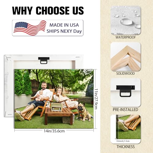 Custom Canvas Prints with Your Photos, Personalized Wall Art for Home Decor - size: 14"L x 11"W