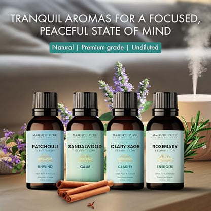 Majestic Pure Zen State of Mind Essential Oil Gift Set - Pack of 4 - size: 0.3 Fl Oz (Pack of 4)