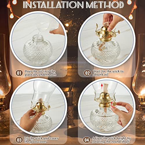 Hortsun 3 Pcs Oil Lamp Burner Parts #2 Brass 1 3/16" Screw,Gold - color: Gold