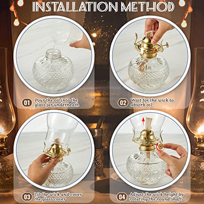 Hortsun 3 Pcs Oil Lamp Burner Parts #2 Brass 1 3/16" Screw,Gold - color: Gold