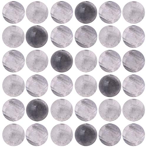 Natural Stone Beads 100pcs Round Genuine Real Stone Beading Loose Gemstones Hole Size 1mm DIY Smooth Bead for Bracelet Necklace Earrings Jewelry Making (Gloud Grey Quartz, 8mm) - color: Gloud Grey Quartz, size: 8mm