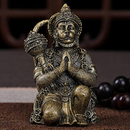 Hindu God Lord Flying-Hanuman Statue - Hanuman Mythological Figurine - color: Bronze