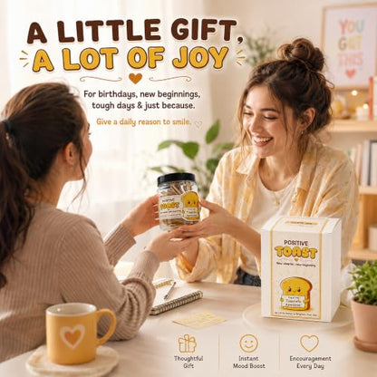 Daily Positive Toast Jar, 60 Toast Notes, Encouragement Gifts For Women, 60 uplifting toast-shaped notes for daily encouragement, friendship gifts, birthdays, new beginnings and thoughtful moments. - style: Daily Affirmation Toast