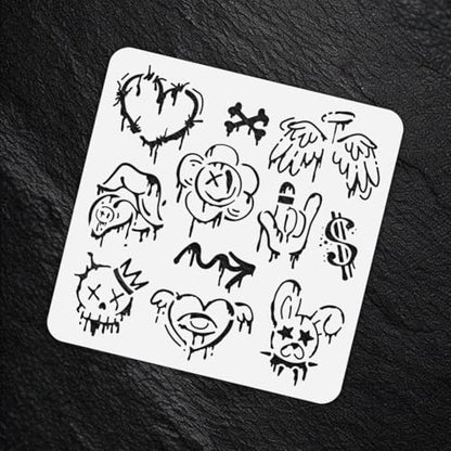 Street Graffiti Stencil, Street Art Reusable Painting Template - style: Graffiti