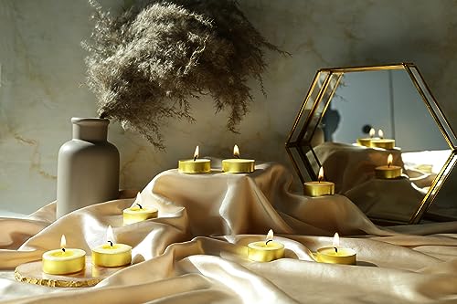 Welburn Veda&Co™ Pack of 50 Tealight Ghee Butter Lamp Candle Set, Upto 4 Hours Burning Time, Pure Cow Ghee Unscented Clarified Butter Paraffin Free Tealight Candles for Meditation, Rituals, Diwali - size: Pack of 50