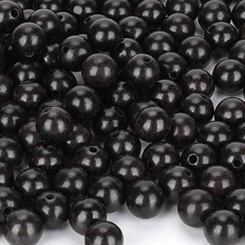 200pcs 6mm Natural Sandalwood Round Beads Gorgeous Craft Handmade Polished Spacer Mala Pray Beads with Elastic Cord for Bracelets DIY Rosary Tasbih Jewelry Making - color: Ebony Wood (200 pcs), size: 6mm Diameter