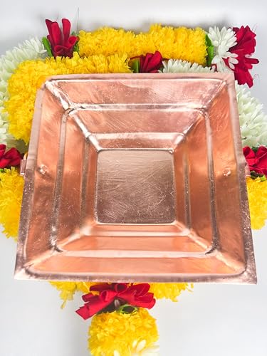 Copper Agnihotra | Copper hawan Kund | Yagya Kund | Homam | Havishyam Mainly Used for Puja (Hawankund Size -8" x 8")