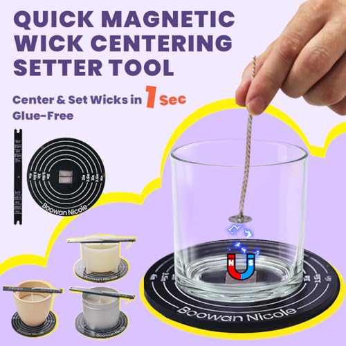 BOOWAN NICOLE Universal Wick Centering Setter Tool for Candle Making - Center & Set Wicks in 1 Second, Wick Holder for Most Candle Jar & Refill Sizes (A0352), Black - size: A0352*1