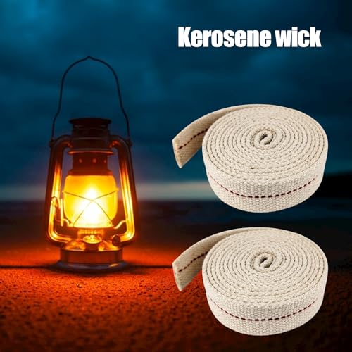 1 Roll Oil Lamp Wick - 6.5 Feet Roll, 1 Inch Flat Cotton Wick Replacement - Perfect for Oil Lamps, Lanterns, and Oil Burners (1 inch) - size: 1 inch
