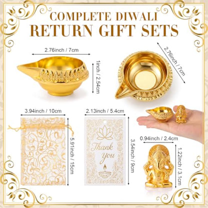 Conelist 20 Sets Indian Pooja Return Gift for Guest with Kuber Diya, Grain - style: Grain