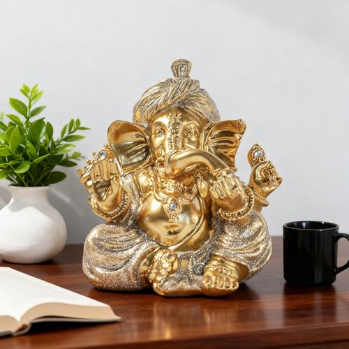 Turbaned Ganesha Resin Statue – Ideal for Entranceways, Weddings, and Other Occasions. Symbolizes Auspiciousness, Repels Negative Energy, and Balances Feng Shui.
